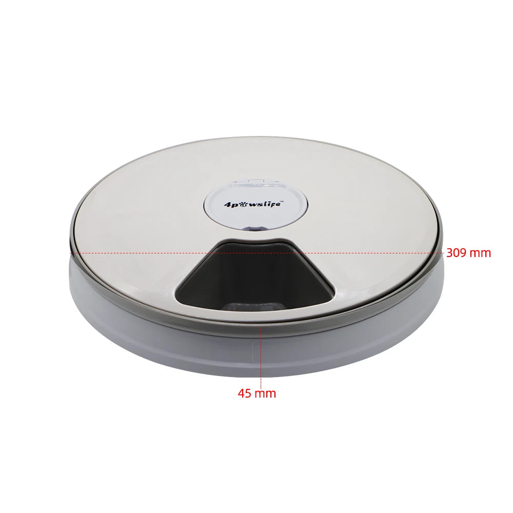 Dog Feeder Automatic Pet Feeder Round Timing Feeder 6 Meals 6 Grids Dog Cat Electric Dry Food Dispenser 24 Hours Feed Supplies