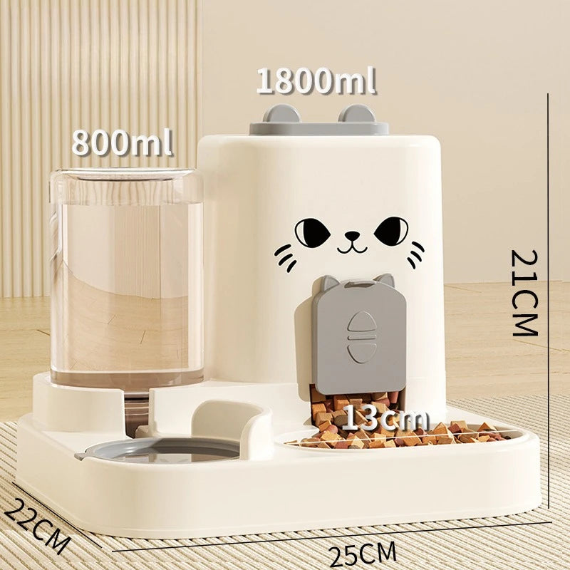 Cat feeder, water and food integrated feeder, feeding bowl, dry and wet separation, dog bowl, cat bowl, storage bowl, pet use