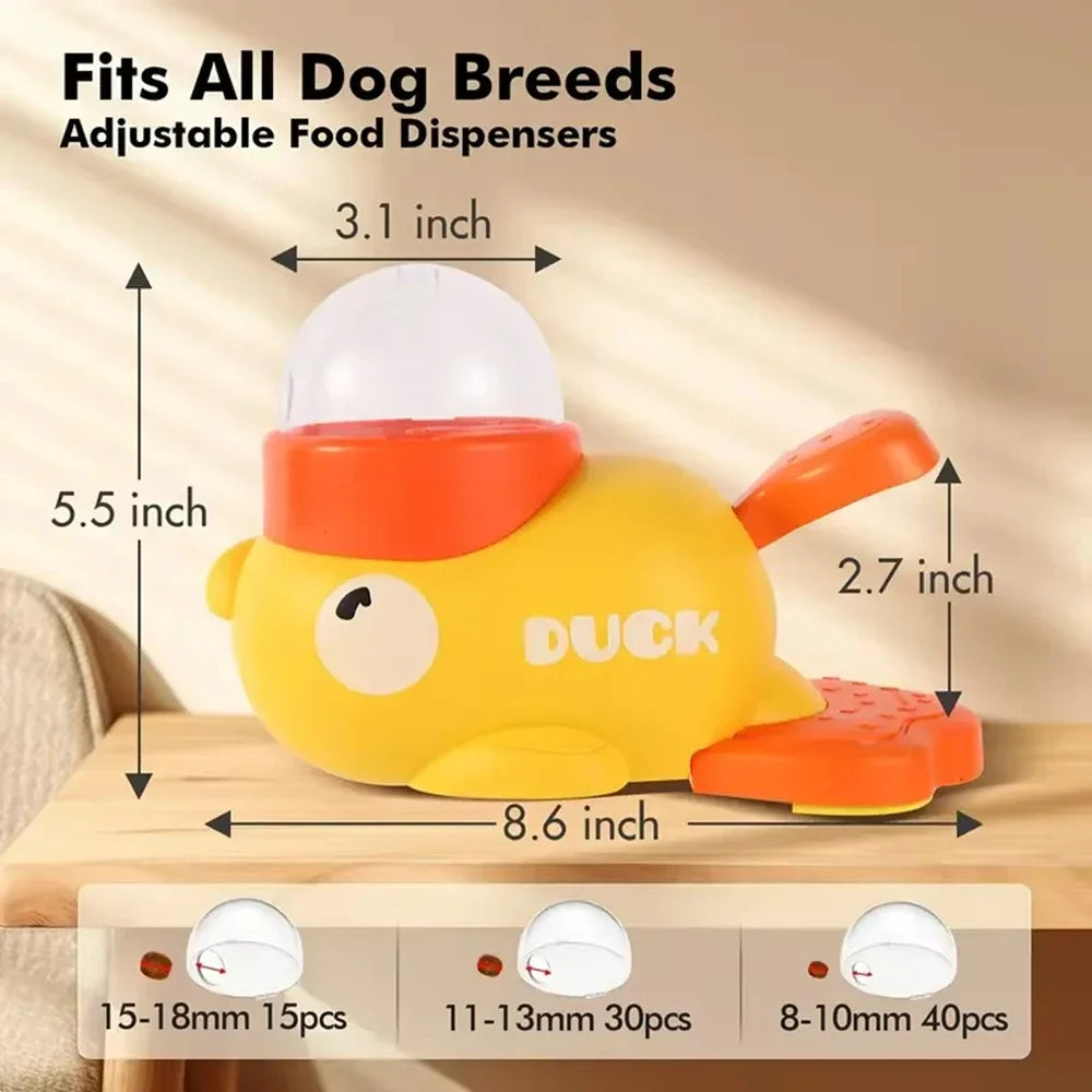 Dog Puzzle Feeder Cartoon Duck Design Pet Snack Feeder Anti-Slip Pet Automatic Feeder Toys Food Utensils for Dog Cat Training