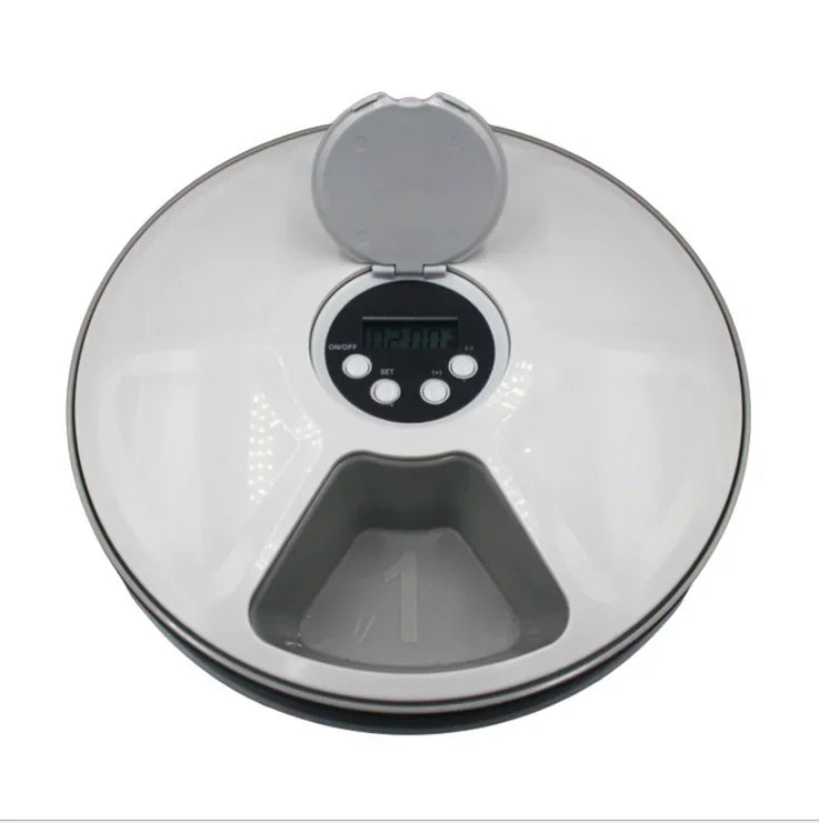 Automatic Feeder Pet Dog Round Timing Feeder 6 Meals 6 Grids Cat Dog Electric Dry Food Dispenser 24 Hours Feed Pet Supplies