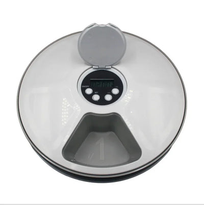 Automatic Feeder Pet Dog Round Timing Feeder 6 Meals 6 Grids Cat Dog Electric Dry Food Dispenser 24 Hours Feed Pet Supplies