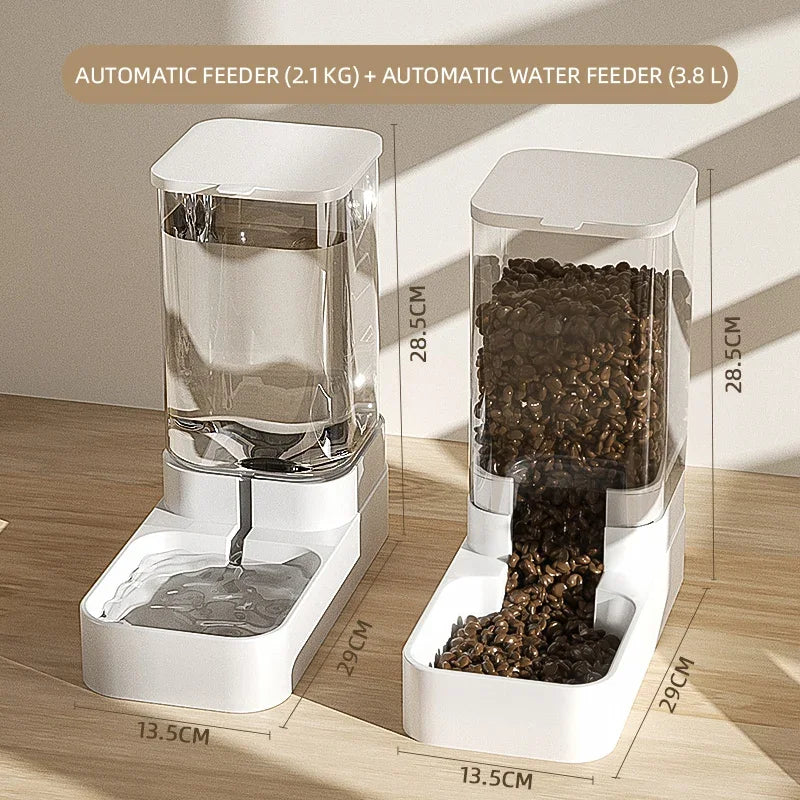 Pet automatic feeder cat water dispenser dog bowl medium-sized dog feeding water feeding basin combination food storage bucket