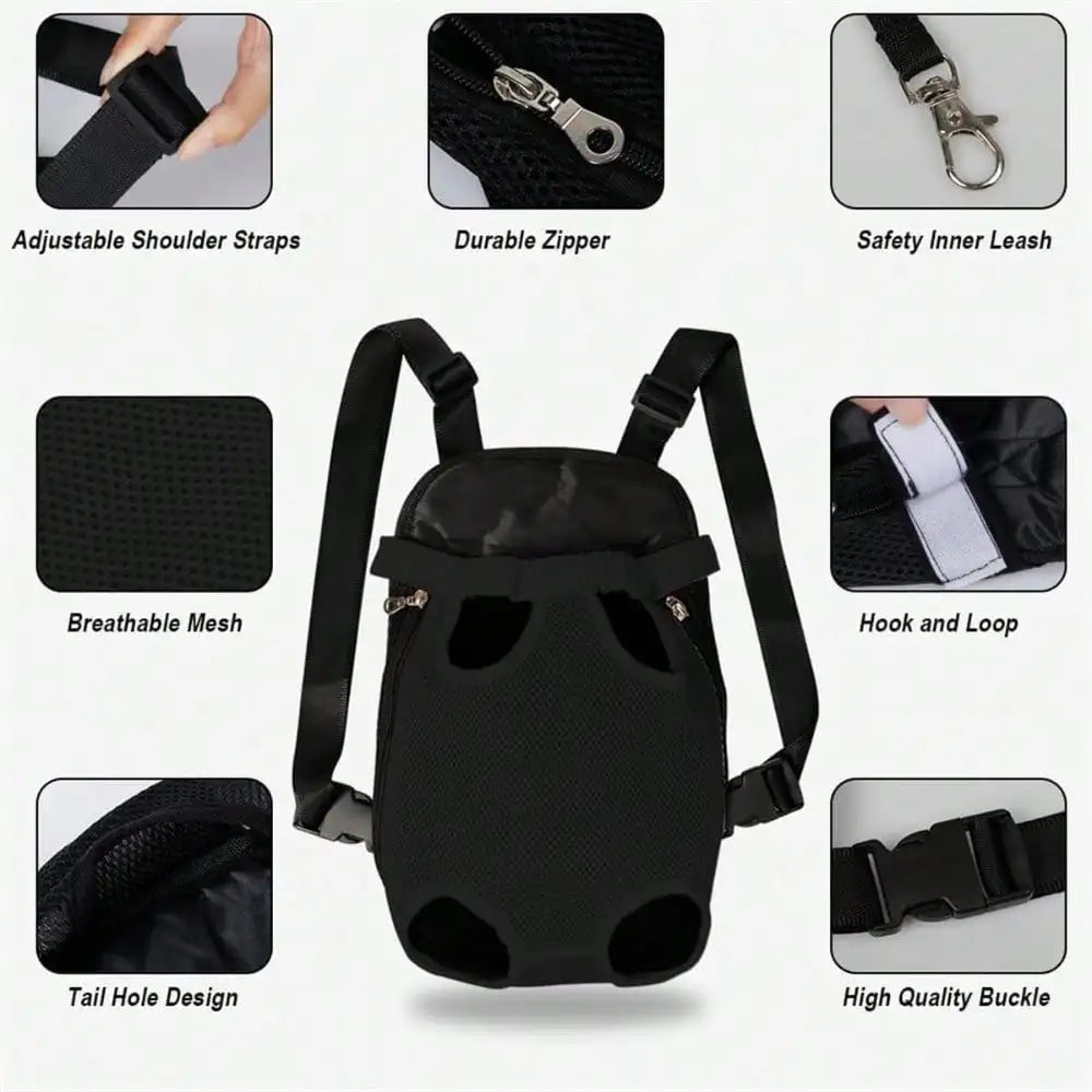 Dog Backpack Carrier, Front Chest Carrier for Cat Small Dogs, Pet Carrying Bag for Travel Hiking Cycling Outdoor