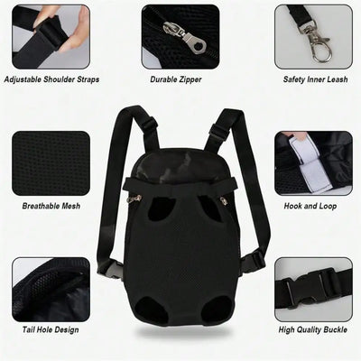Dog Backpack Carrier, Front Chest Carrier for Cat Small Dogs, Pet Carrying Bag for Travel Hiking Cycling Outdoor