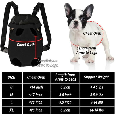 Dog Backpack Carrier, Front Chest Carrier for Cat Small Dogs, Pet Carrying Bag for Travel Hiking Cycling Outdoor
