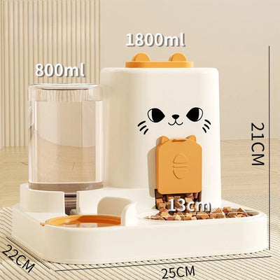 Cat feeder, water and food integrated feeder, feeding bowl, dry and wet separation, dog bowl, cat bowl, storage bowl, pet use