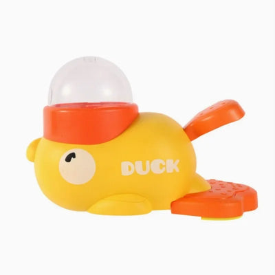 ''Yellow Duck-Shaped Interactive Feeder for Dogs and Cats: A Treat-Dispensing Puzzle Toy Designed for Pet Training''