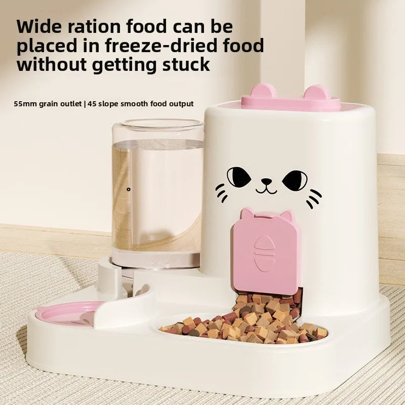 Cat feeder, water and food integrated feeder, feeding bowl, dry and wet separation, dog bowl, cat bowl, storage bowl, pet use