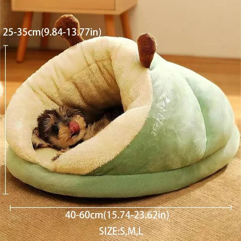 Cozy Slipper-Style Pet Bed: Warm, Breathable, and Washable Foldable Dog & Cat House for Small Pets