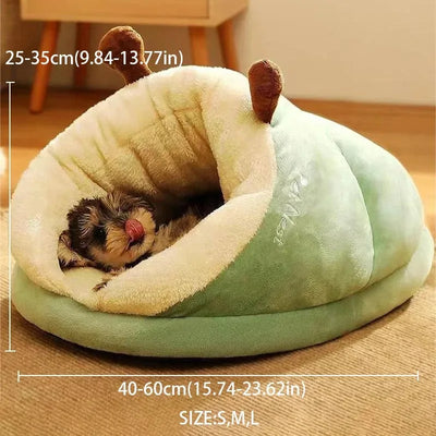 Cozy Slipper-Style Pet Bed: Warm, Breathable, and Washable Foldable Dog & Cat House for Small Pets