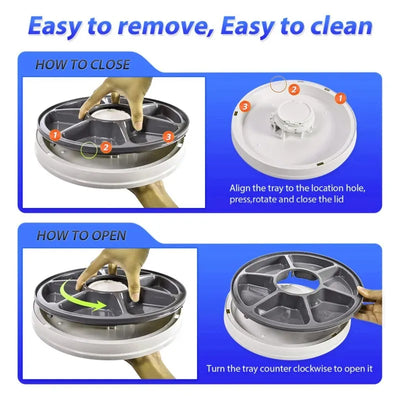 Automatic Feeder Pet Dog Round Timing Feeder 6 Meals 6 Grids Cat Dog Electric Dry Food Dispenser 24 Hours Feed Pet Supplies