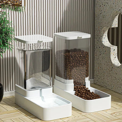 Pet automatic feeder cat water dispenser dog bowl medium-sized dog feeding water feeding basin combination food storage bucket