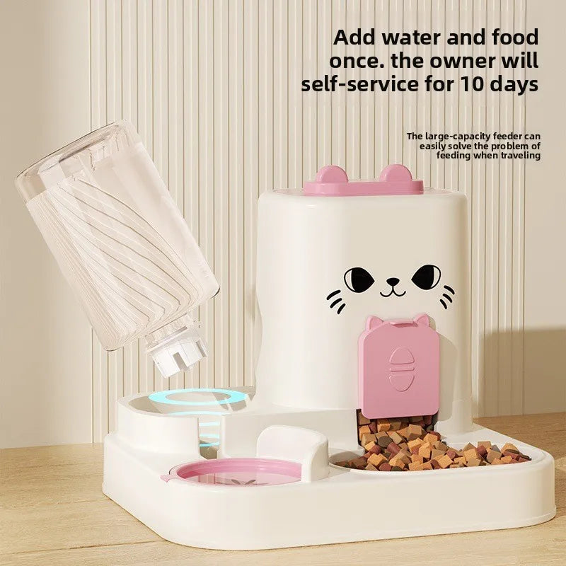 Cat feeder, water and food integrated feeder, feeding bowl, dry and wet separation, dog bowl, cat bowl, storage bowl, pet use
