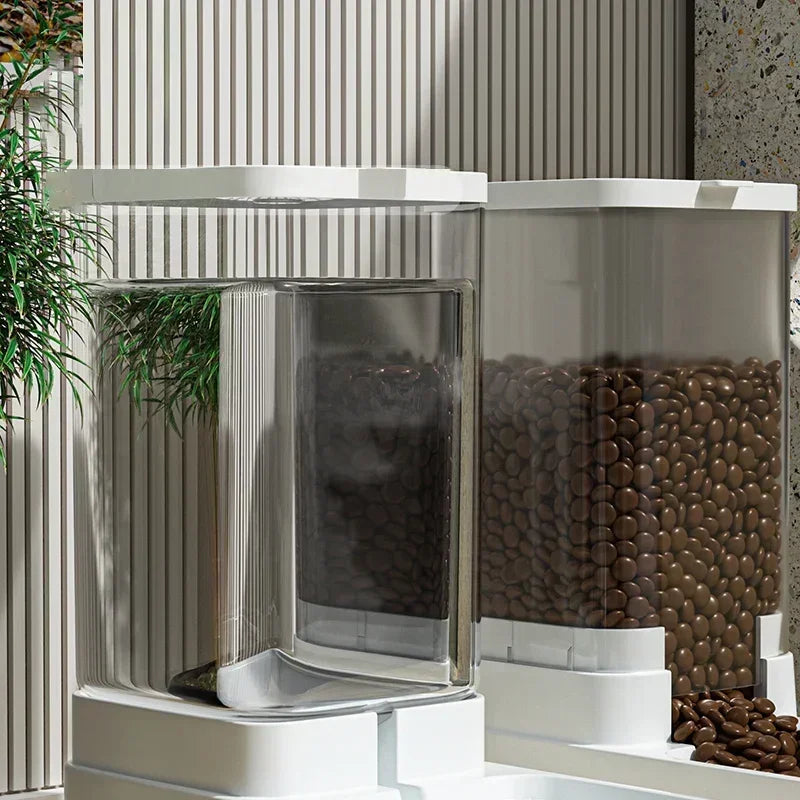Pet automatic feeder cat water dispenser dog bowl medium-sized dog feeding water feeding basin combination food storage bucket