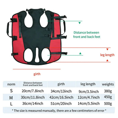 Dog Backpack Carrier for Dogs Carrying Backpack Emergency Old Disabled Joint Injuries Arthritis Senior Dogs Up Down Stairs Cars
