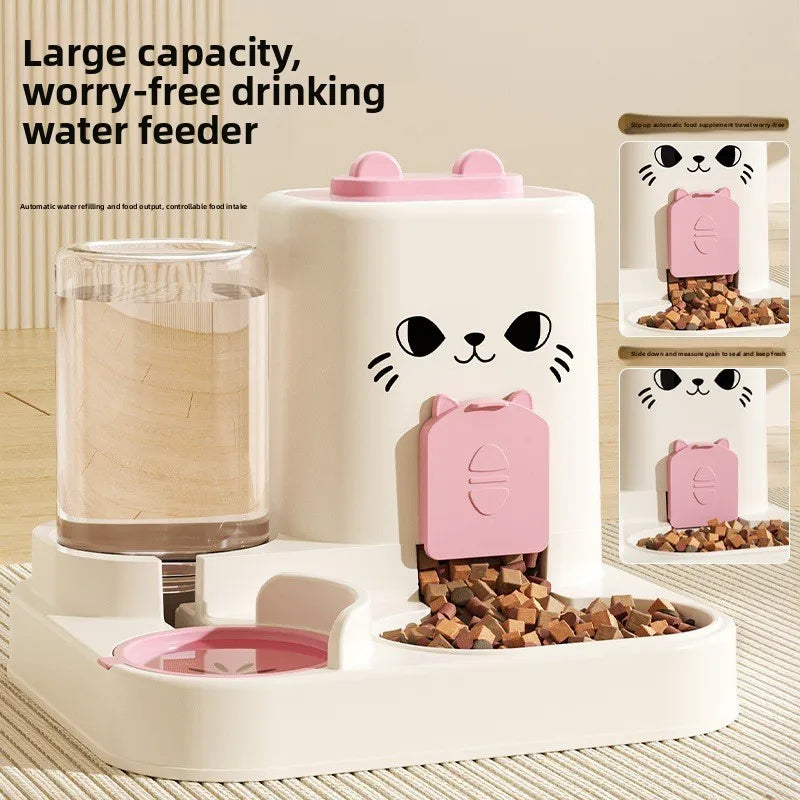 Cat feeder, water and food integrated feeder, feeding bowl, dry and wet separation, dog bowl, cat bowl, storage bowl, pet use